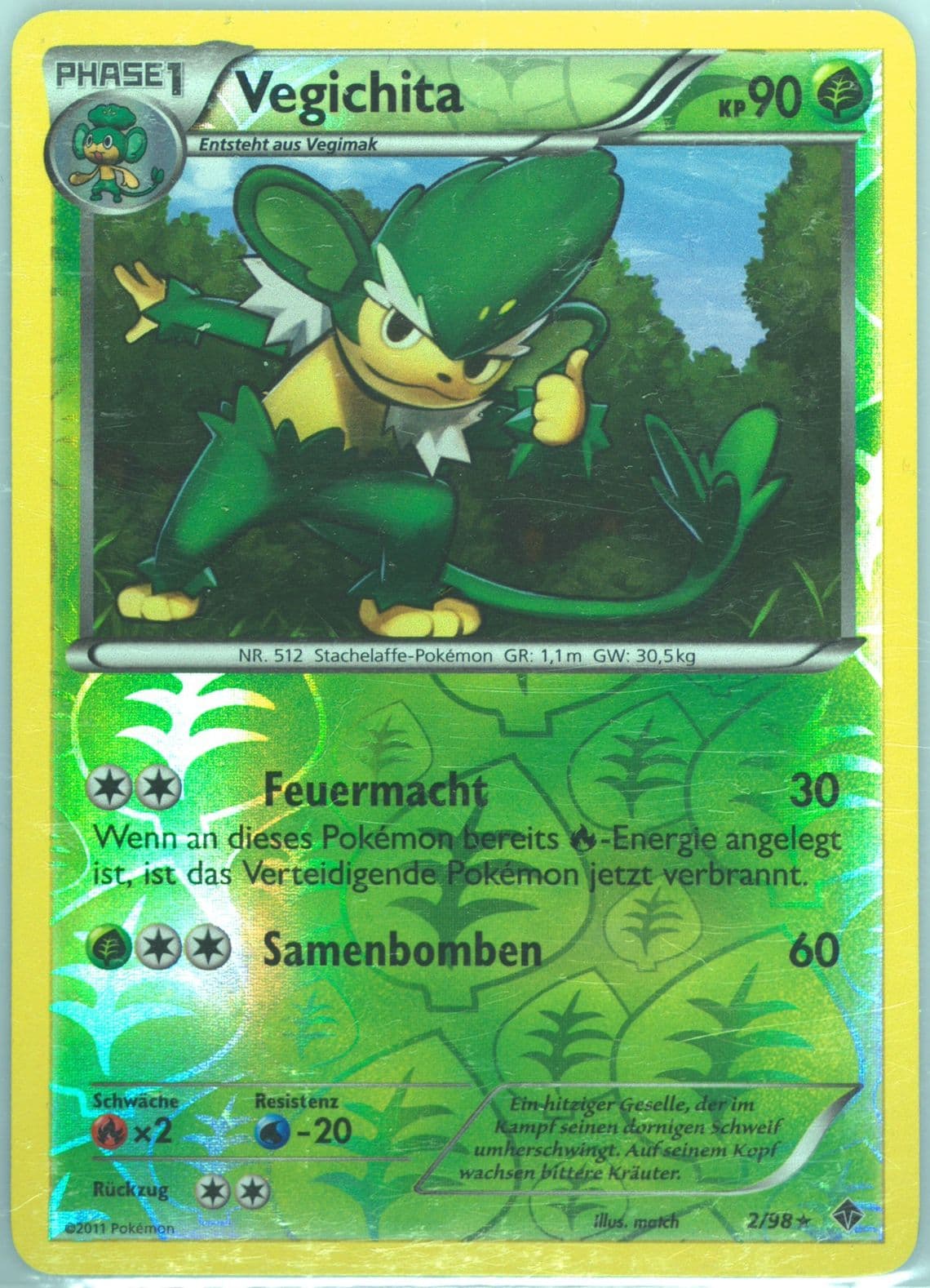 Vegichita-Reverse Foil German (2) 2011 Pokemon Black & White Emerging Powers