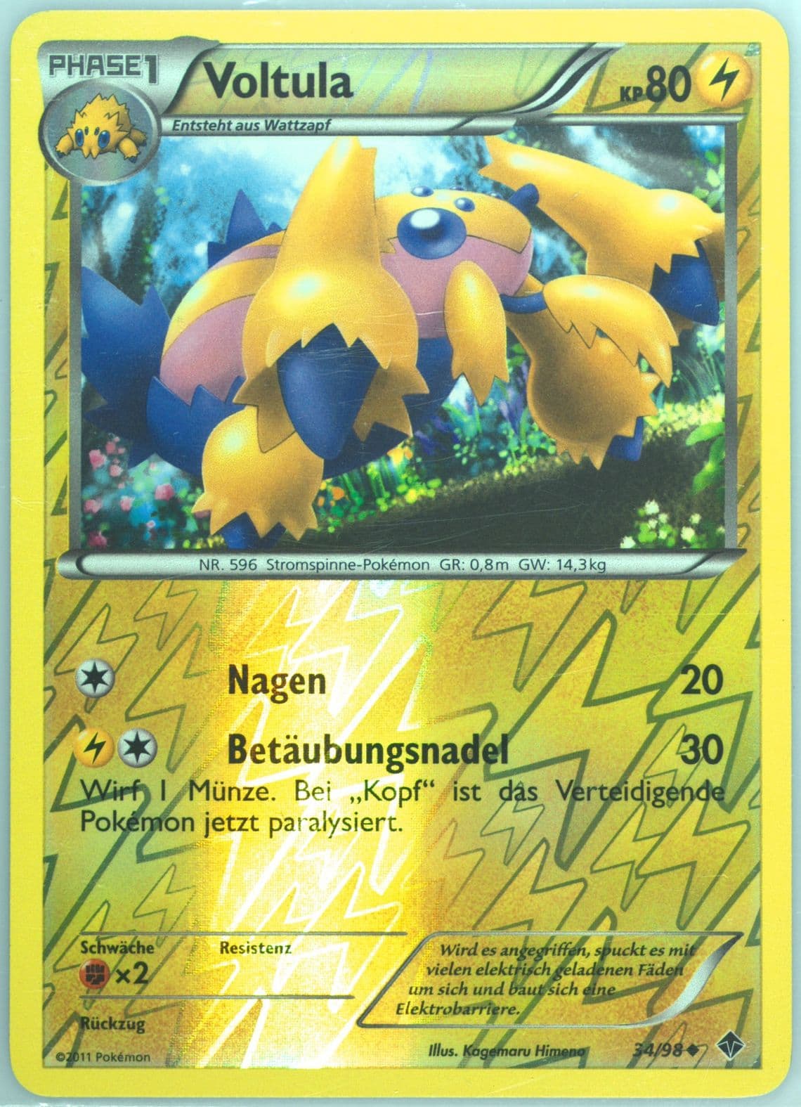 Voltula-Reverse Foil German (34) 2011 Pokemon Black & White Emerging Powers