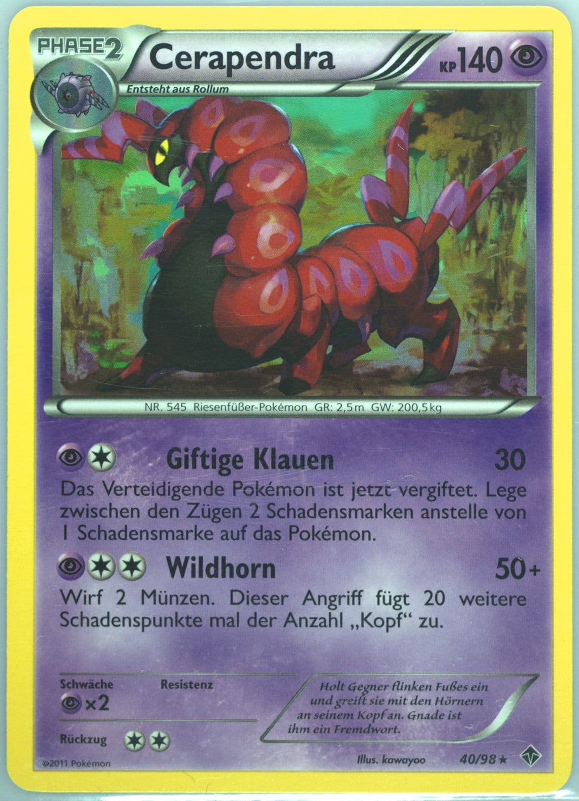 Cerapendra German (40) 2011 Pokemon Black & White Emerging Powers