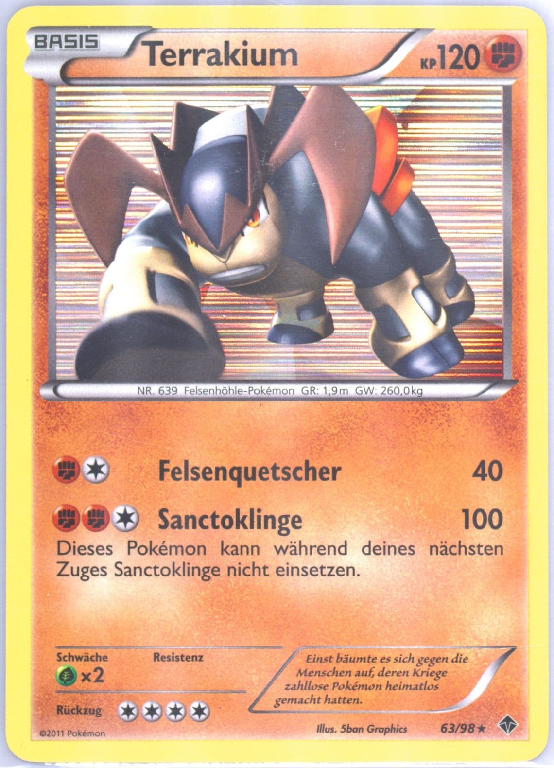Terrakium-Holo German (63) 2011 Pokemon Black & White Emerging Powers