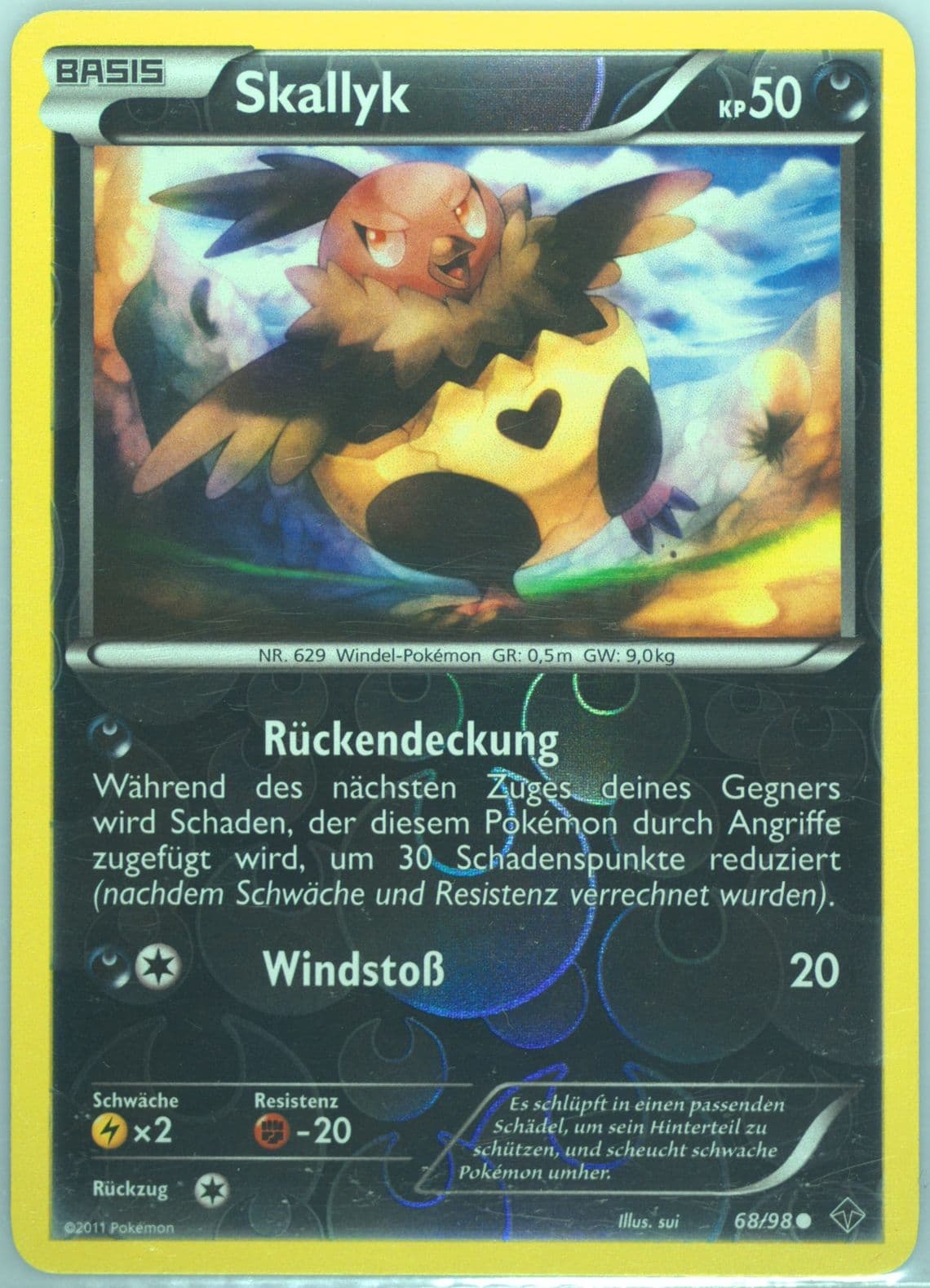 Skallyk-Reverse Foil German (68) 2011 Pokemon Black & White Emerging Powers