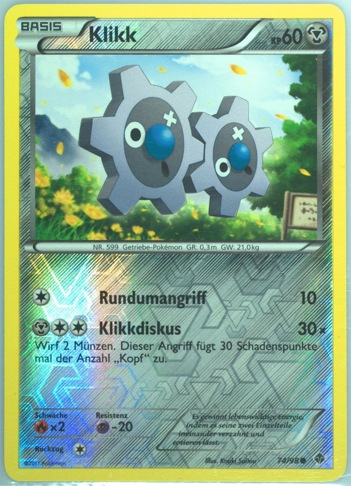 Klikk-Reverse Foil German (74) 2011 Pokemon Black & White Emerging Powers
