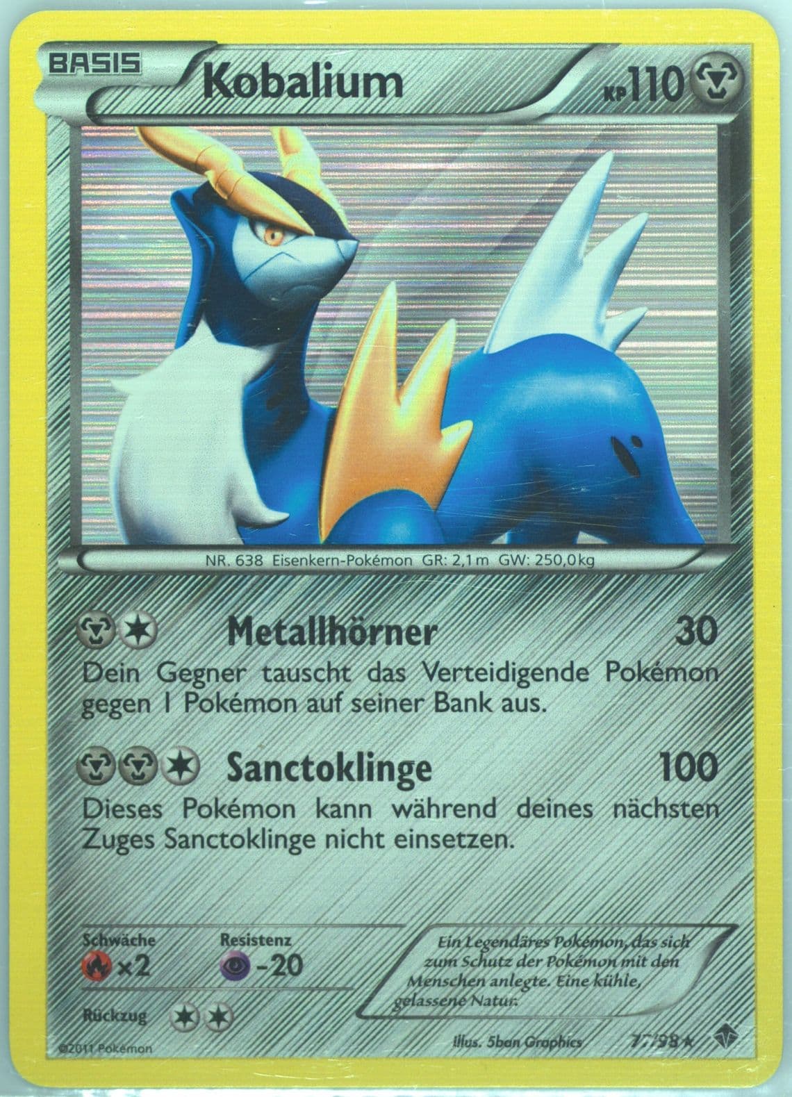 Kobalium-Holo German (77) 2011 Pokemon Black & White Emerging Powers