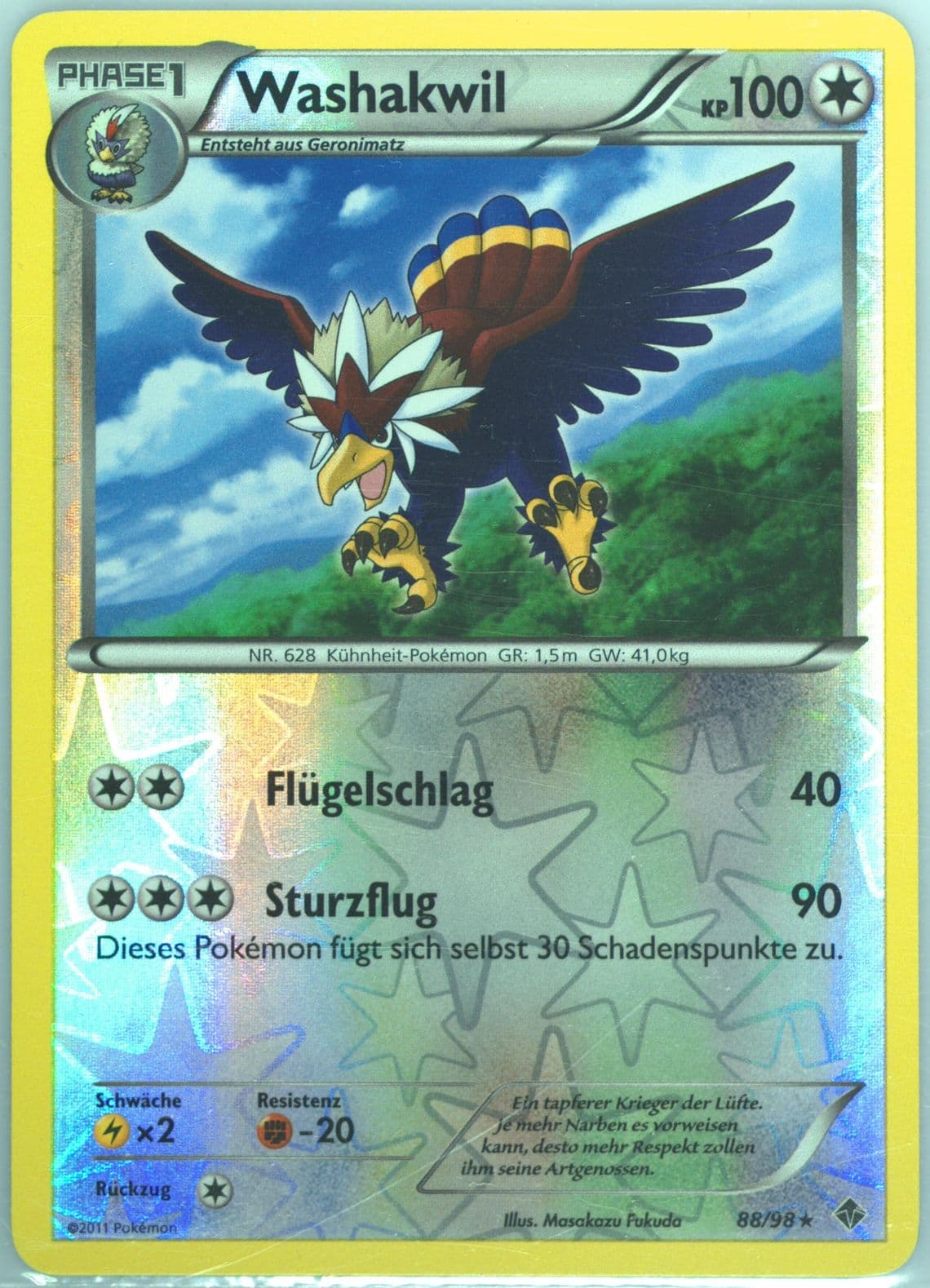Washakwil-Reverse Foil German (88) 2011 Pokemon Black & White Emerging Powers