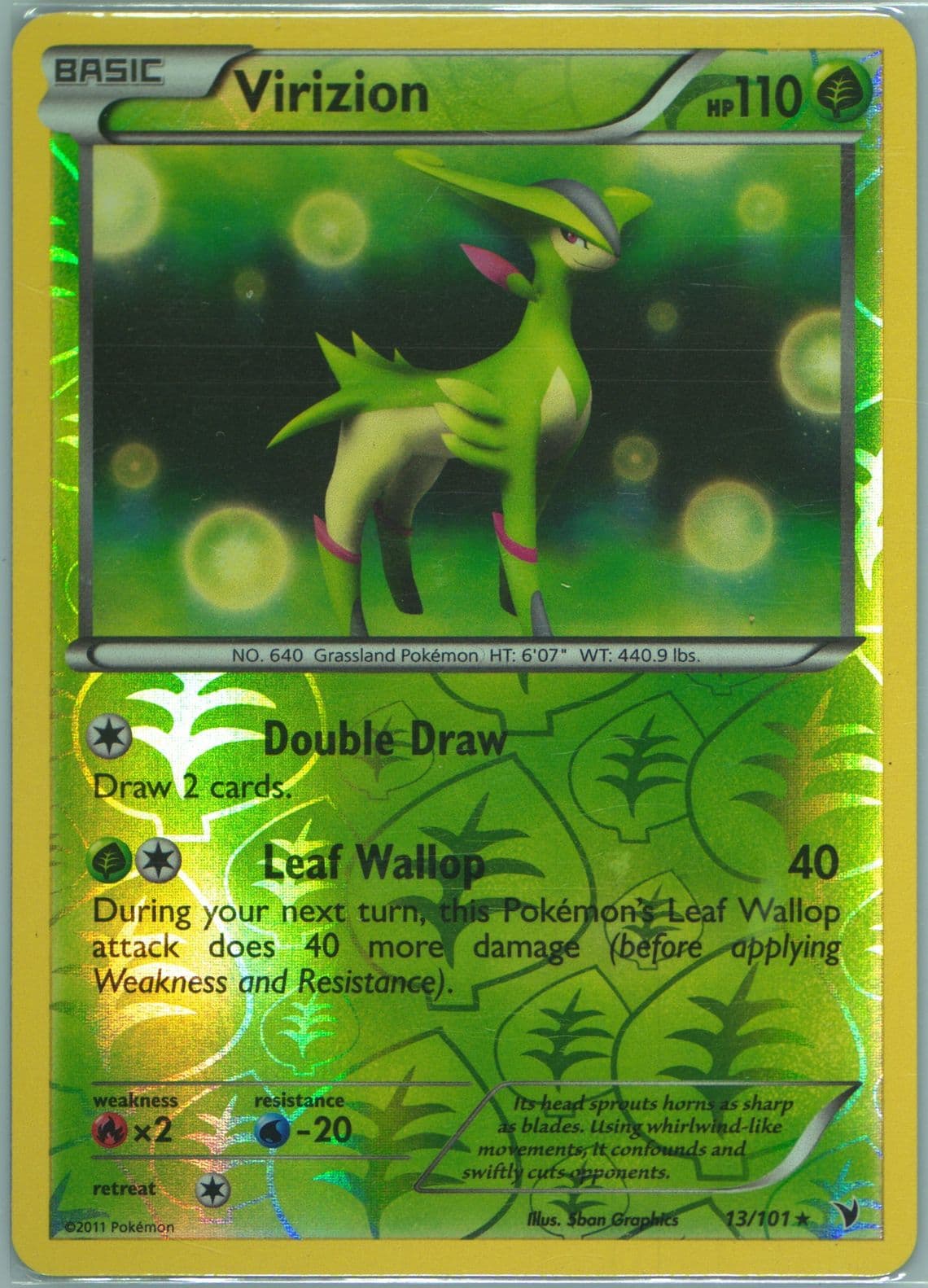 Virizion-Reverse Foil (13) 2011 Pokemon Black & White Noble Victories