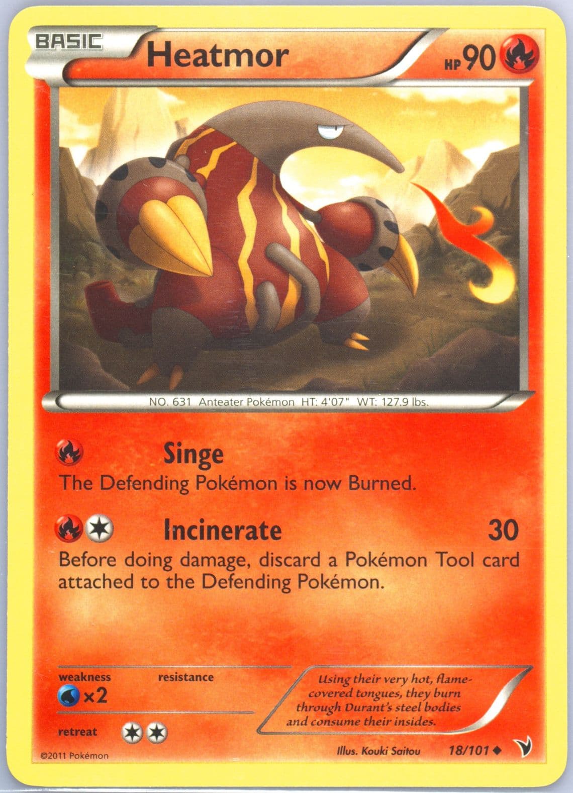 Heatmor (18) 2011 Pokemon Black & White Noble Victories