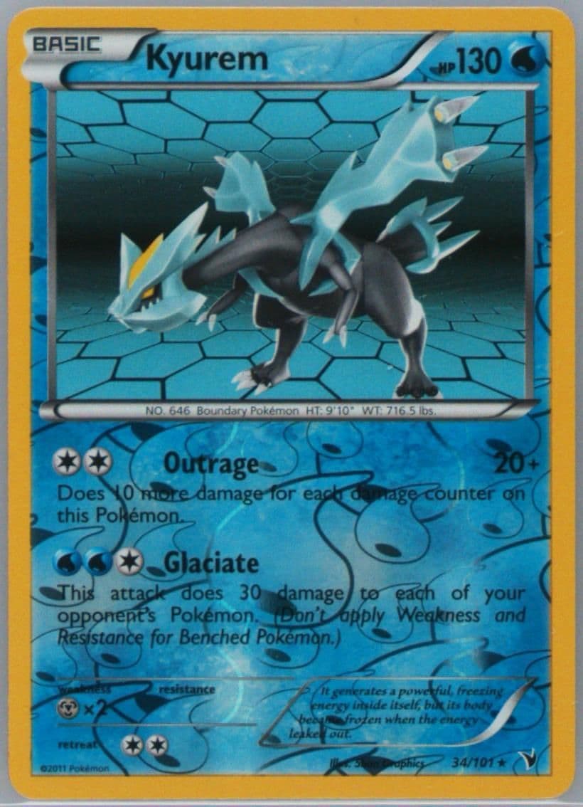 Kyurem-Reverse Foil (34) 2011 Pokemon Black & White Noble Victories