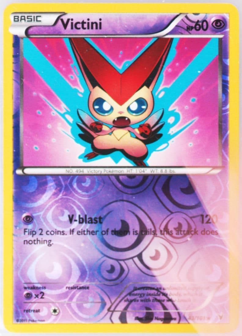 Victini-Reverse Foil (43) 2011 Pokemon Black & White Noble Victories