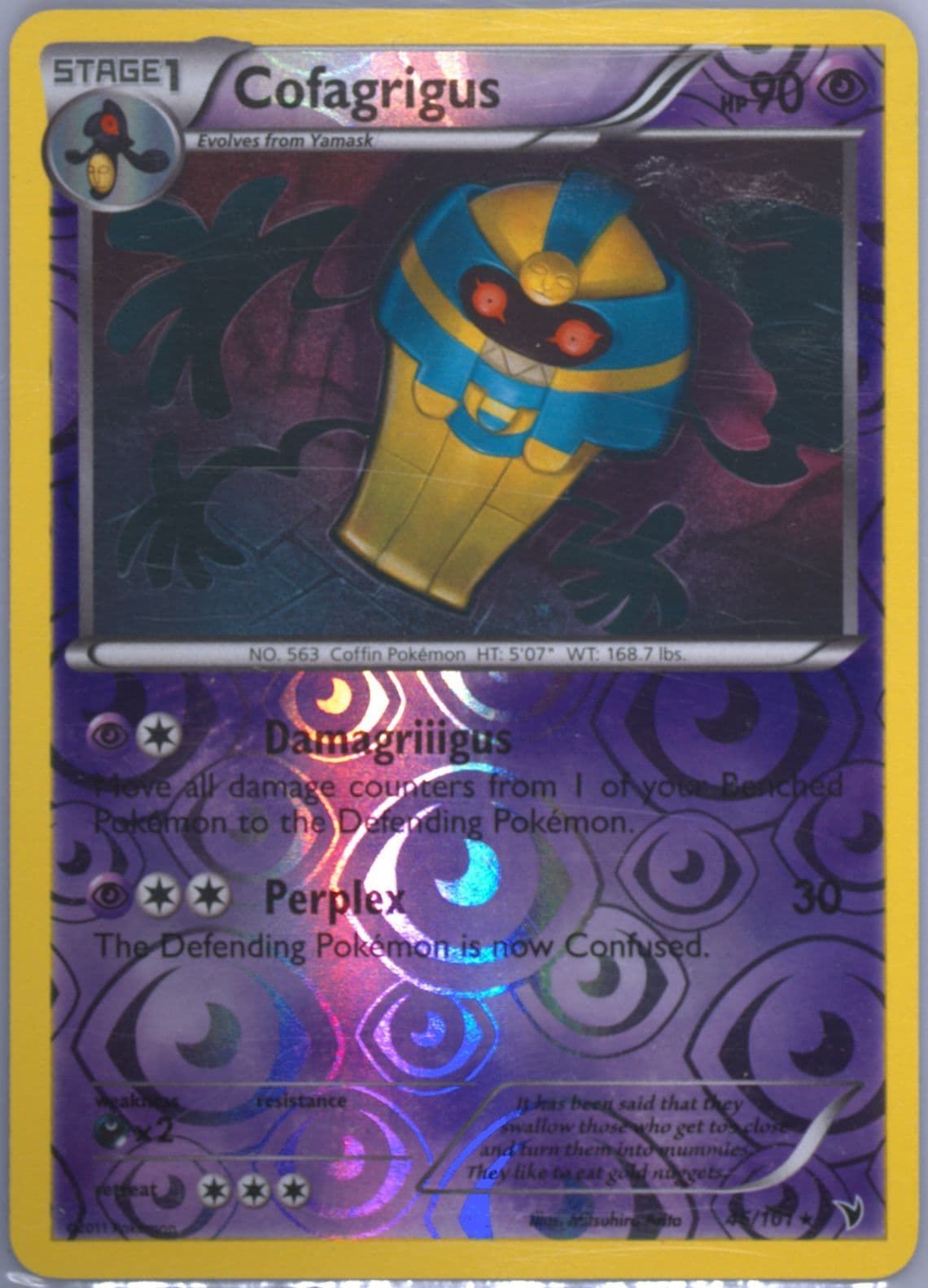 Cofagrigus-Reverse Foil (46) 2011 Pokemon Black & White Noble Victories