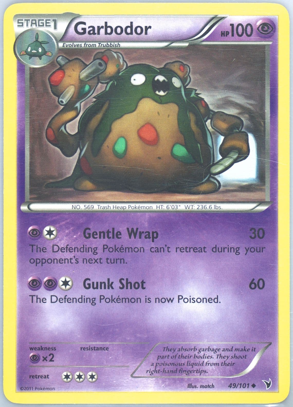 Garbodor (49) 2011 Pokemon Black & White Noble Victories