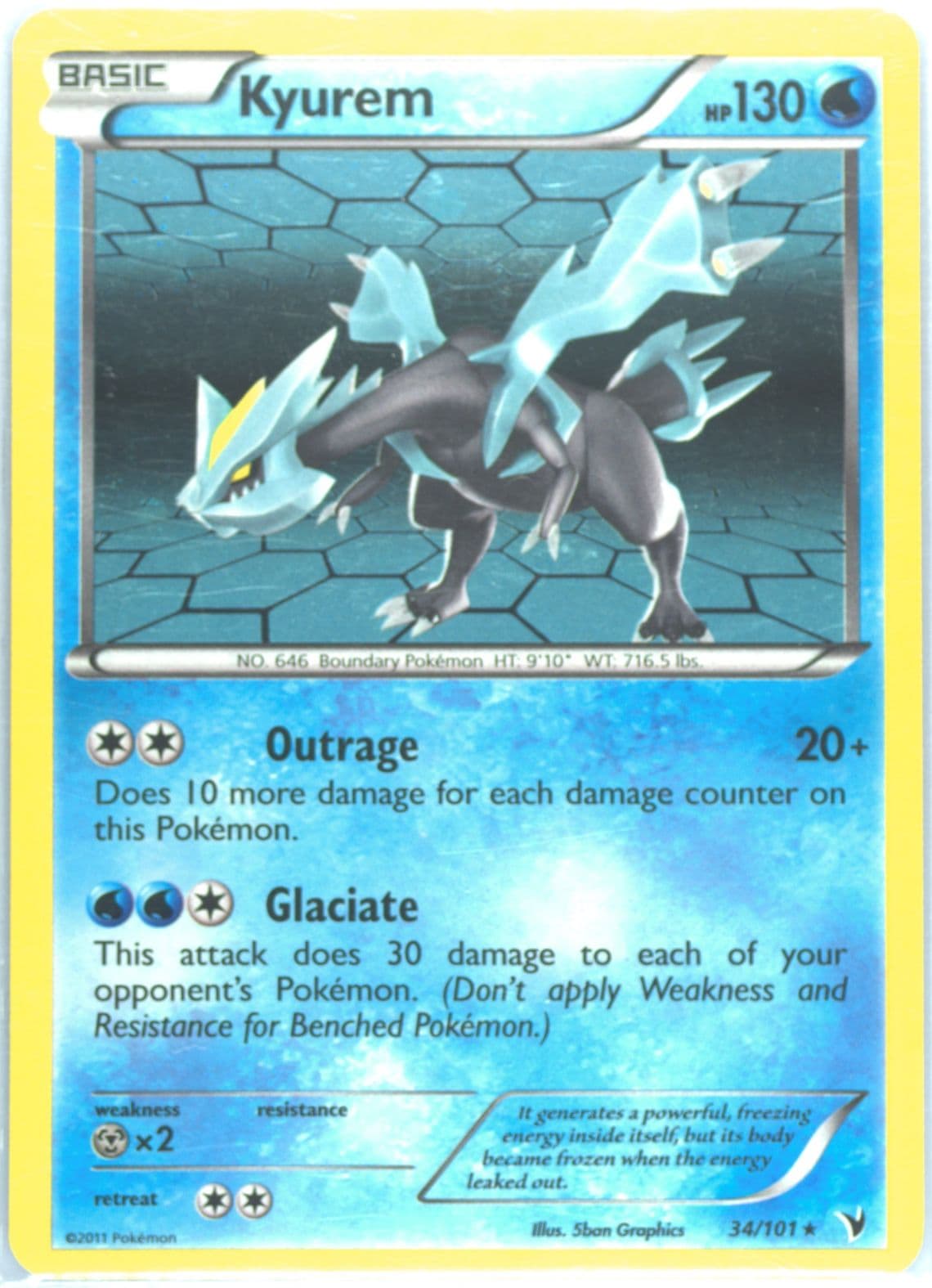 Kyurem-Holo Cosmos (34) 2011 Pokemon Black & White Noble Victories