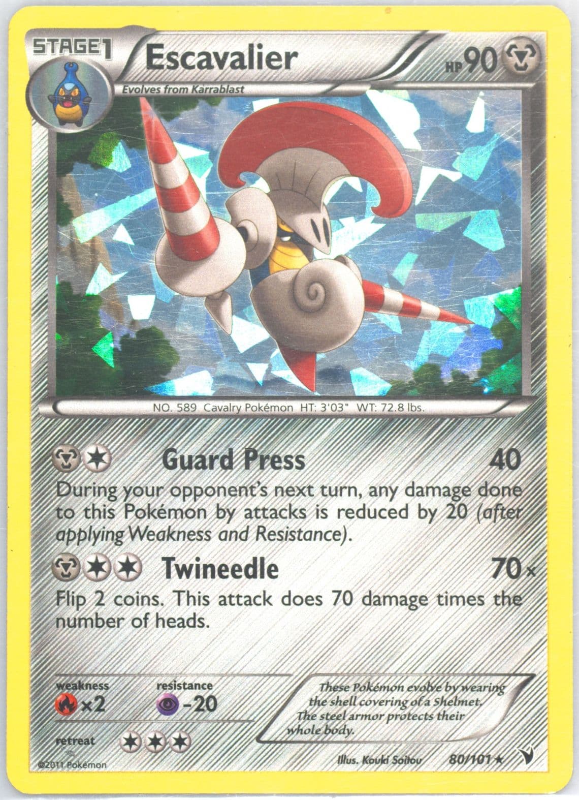 Escavalier-Holo Cracked Ice (80) 2011 Pokemon Black & White Noble Victories