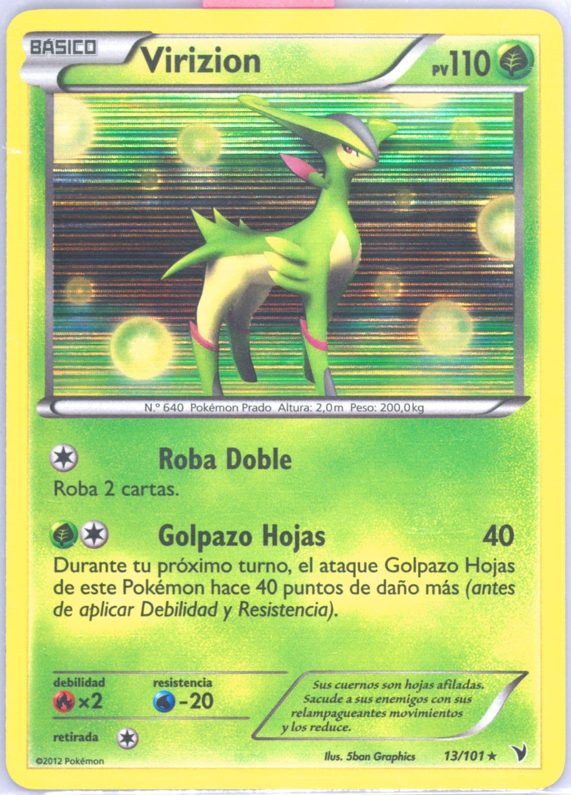 Virizion-Holo (13) 2012 Pokemon Spanish Black & White Noble Victories