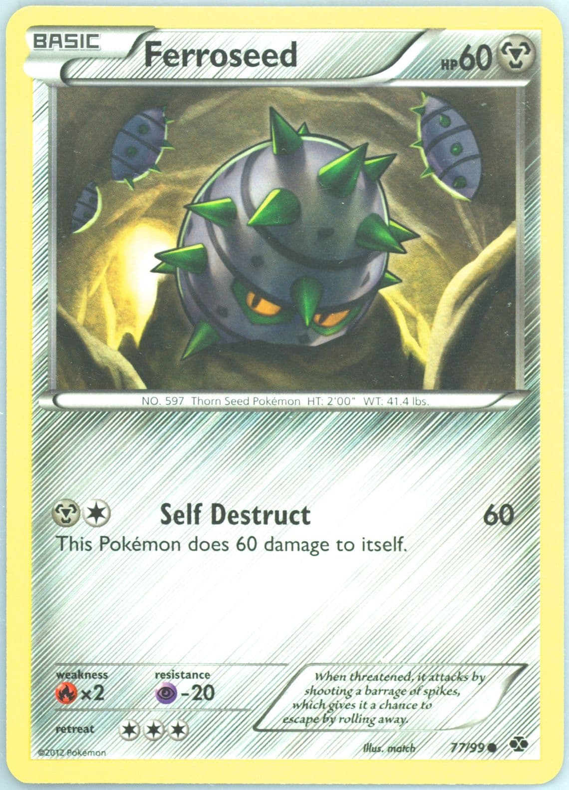 Ferroseed (77) 2012 Pokemon Black & White Next Destinies