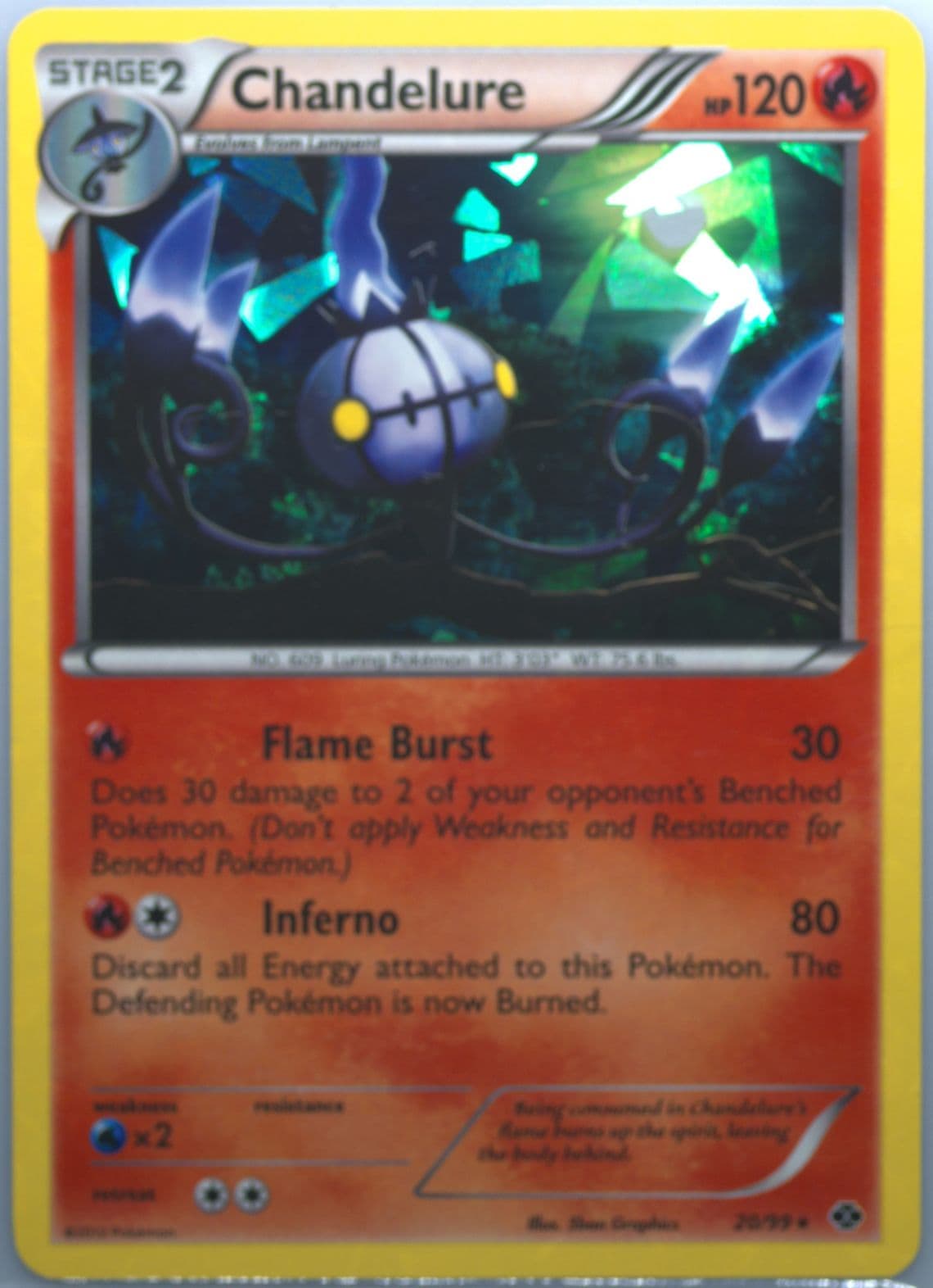 Chandelure-Holo Cracked Ice (20) 2012 Pokemon Black & White Next Destinies