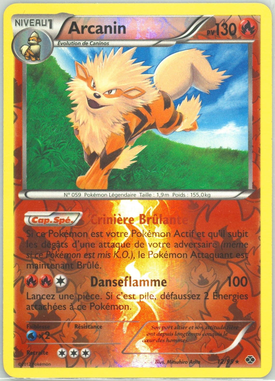 Arcanin-Reverse Foil French (12) 2012 Pokemon Black & White Next Destinies