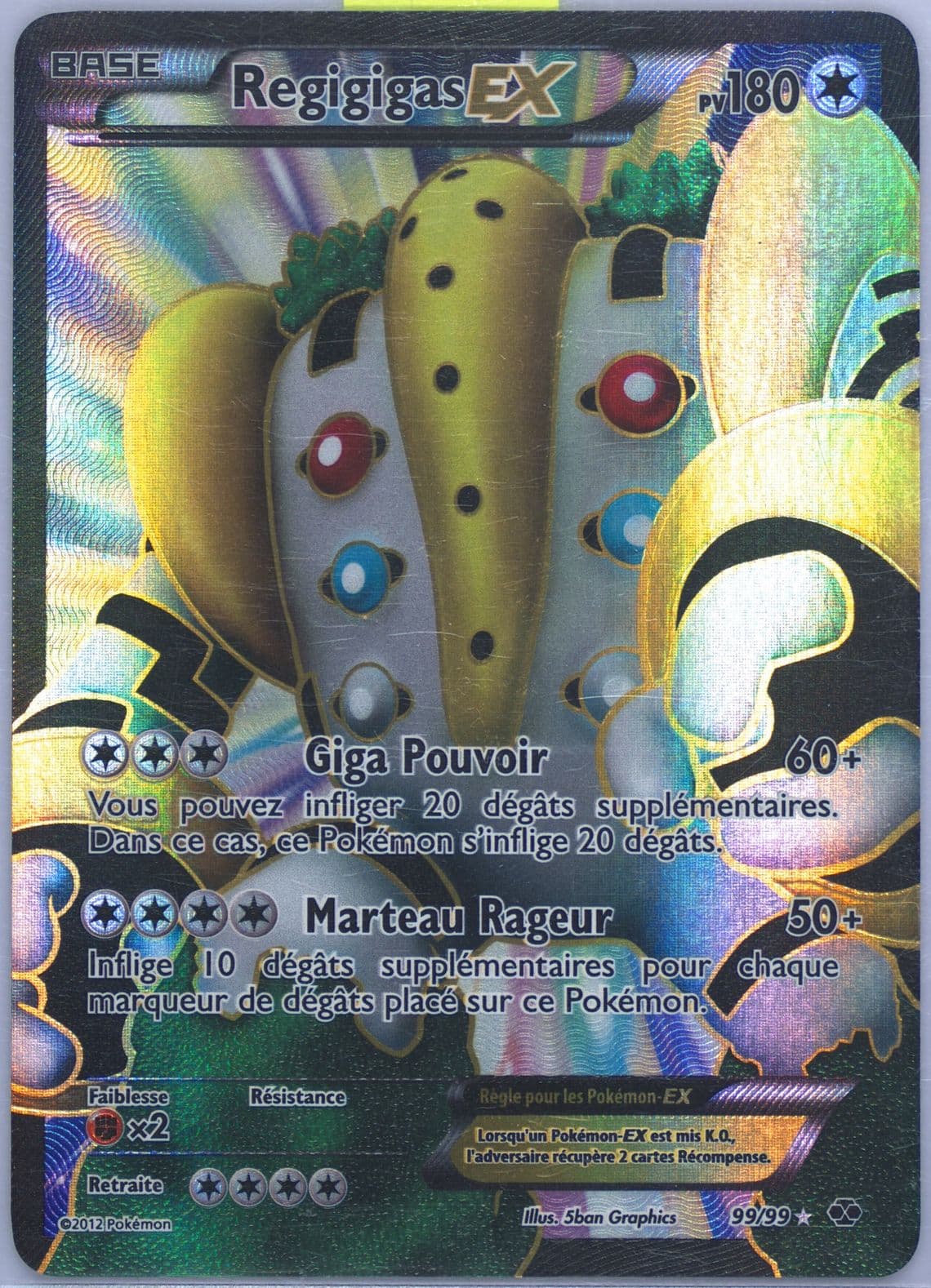 Full Art/Regigigas EX French (99) 2012 Pokemon Black & White Next Destinies