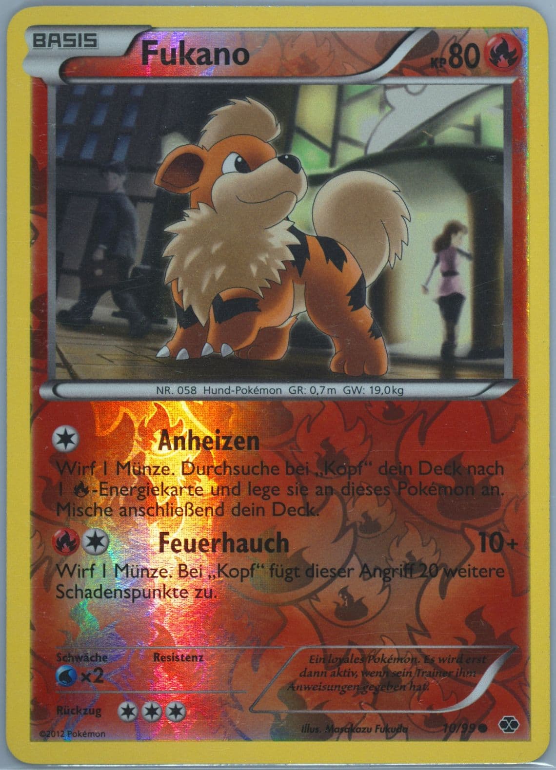 Fukano-Reverse Foil German (10) 2012 Pokemon Black & White Next Destinies