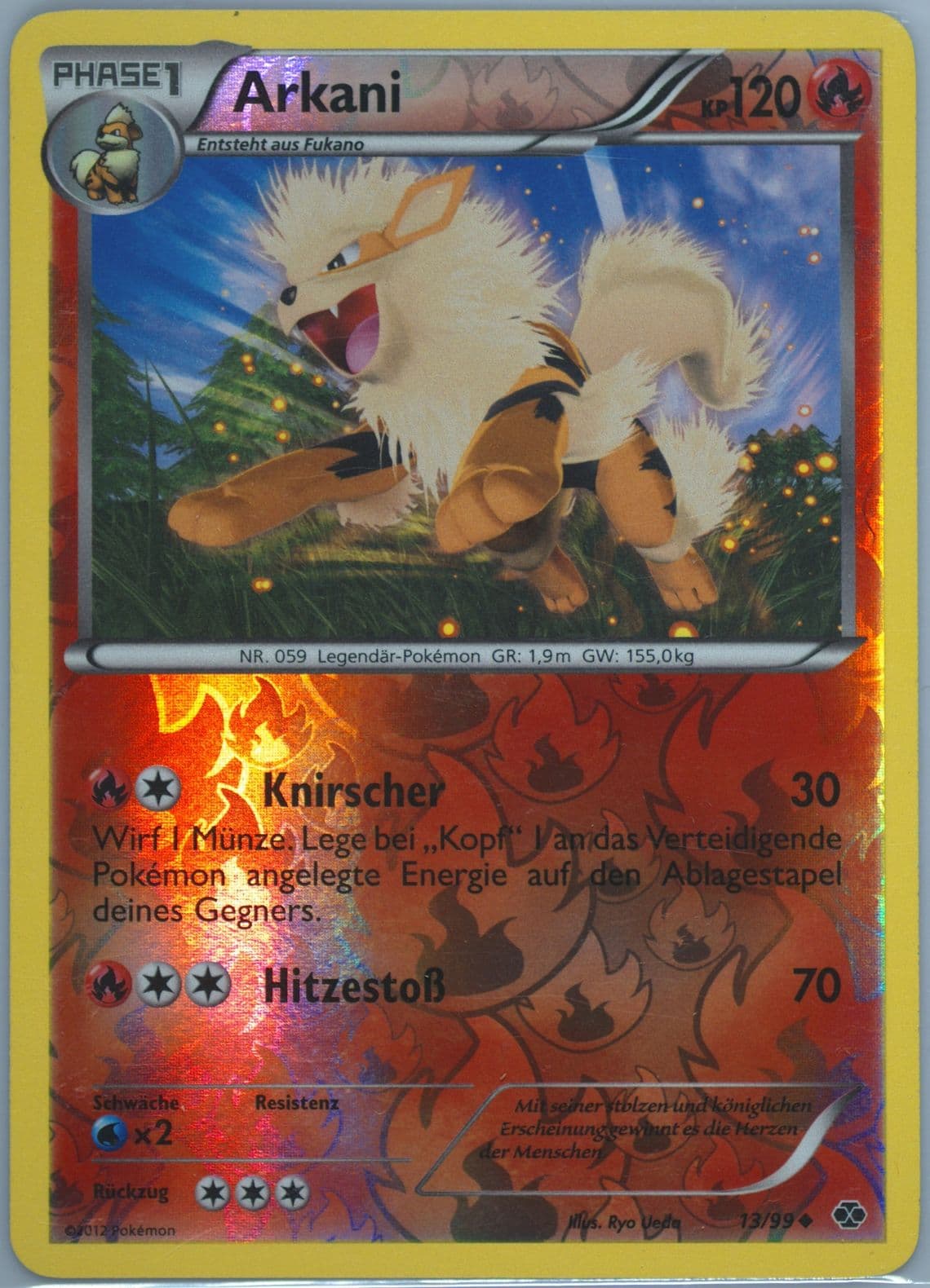 Arkani-Reverse Foil German (13) 2012 Pokemon Black & White Next Destinies