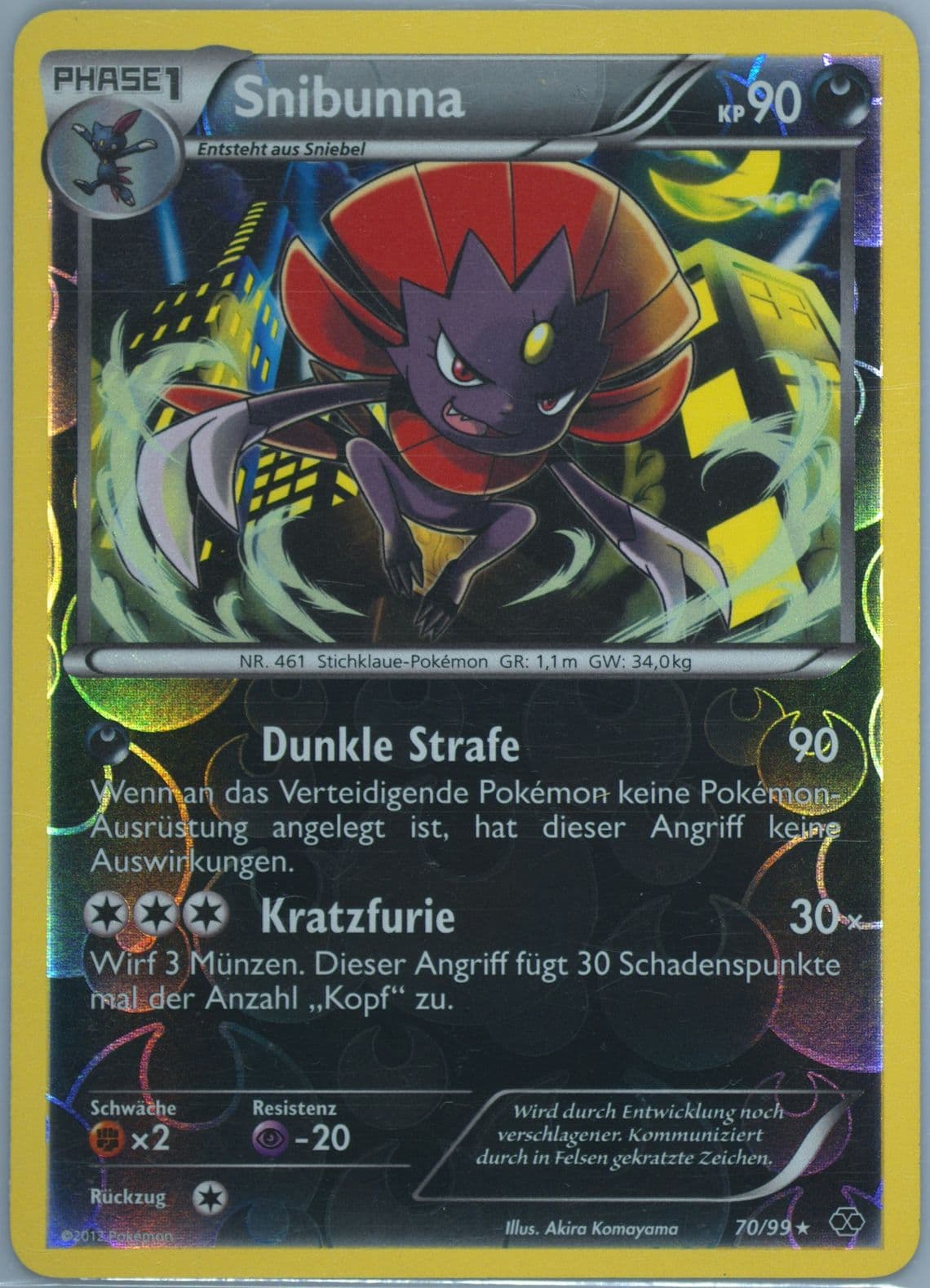 Snibunna-Reverse Foil German (70) 2012 Pokemon Black & White Next Destinies