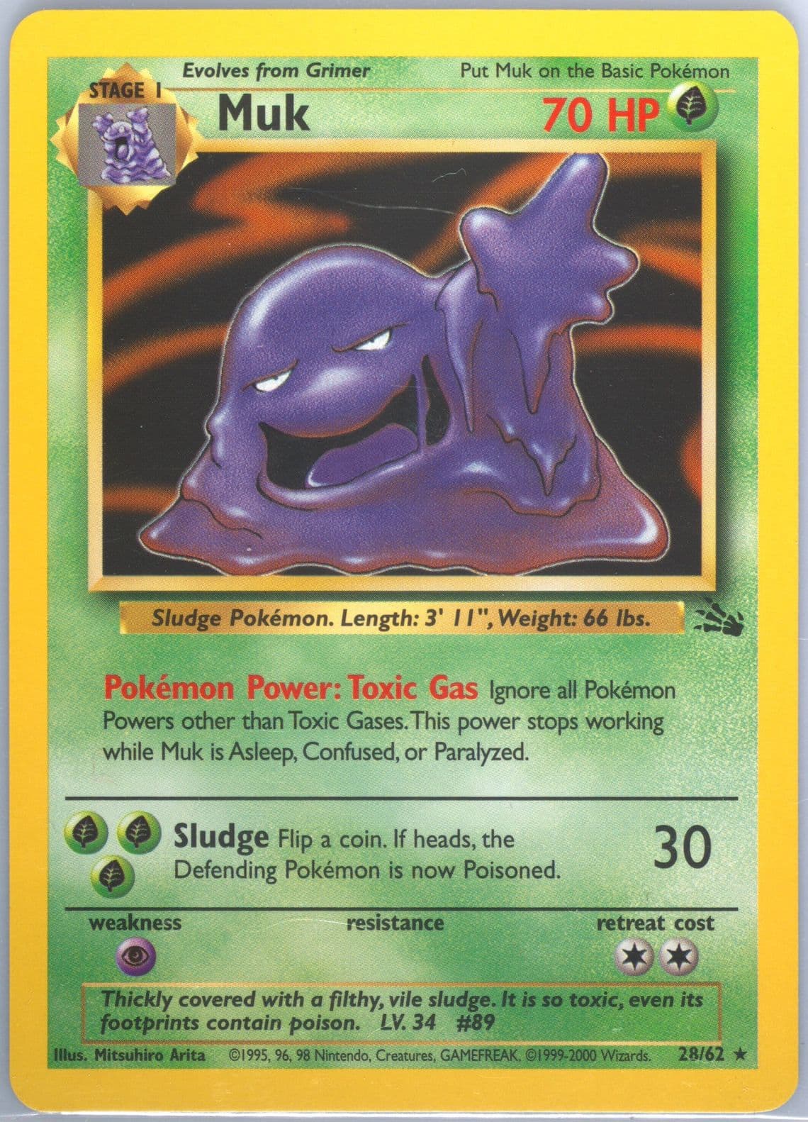 Muk 1999-2000 Copyright (28) 1999 Pokemon Fossil