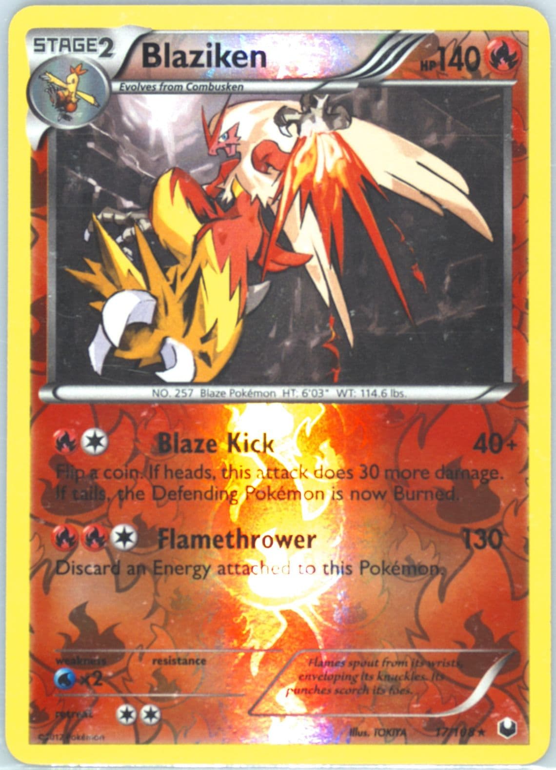 Blaziken-Reverse Foil (17) 2012 Pokemon Black & White Dark Explorers