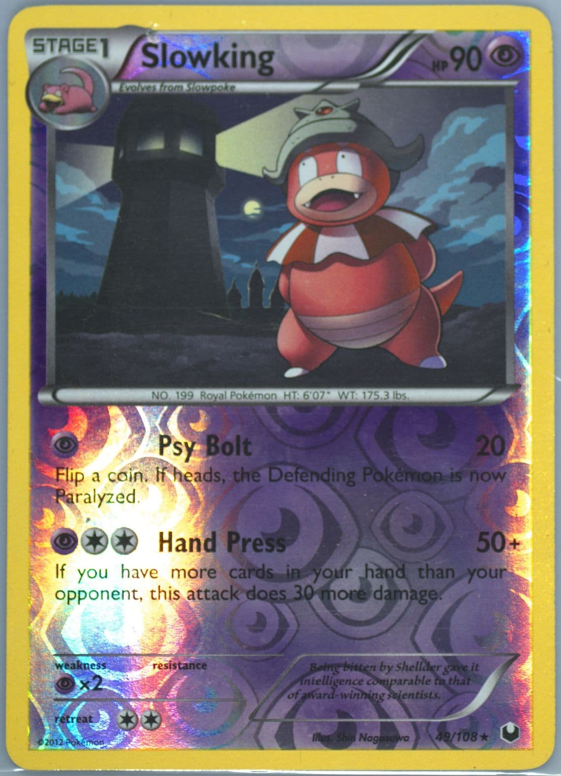 Slowking-Reverse Foil (49) 2012 Pokemon Black & White Dark Explorers