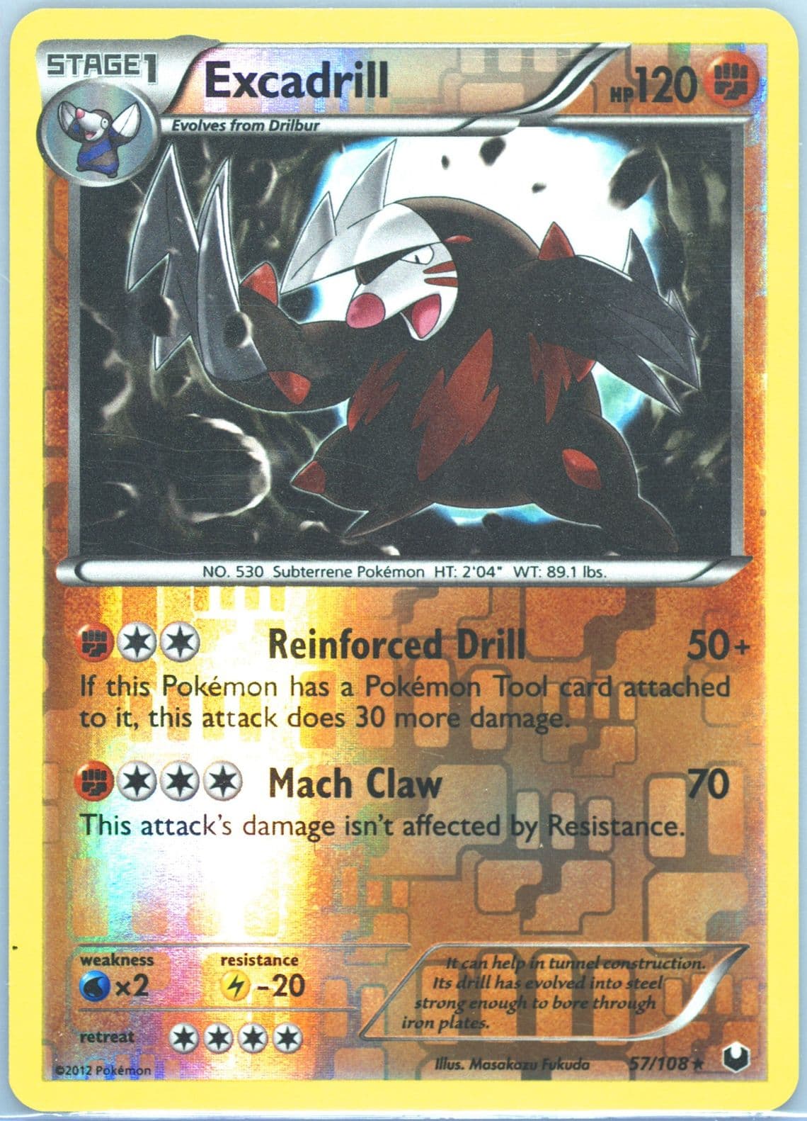 Excadrill-Reverse Foil (57) 2012 Pokemon Black & White Dark Explorers