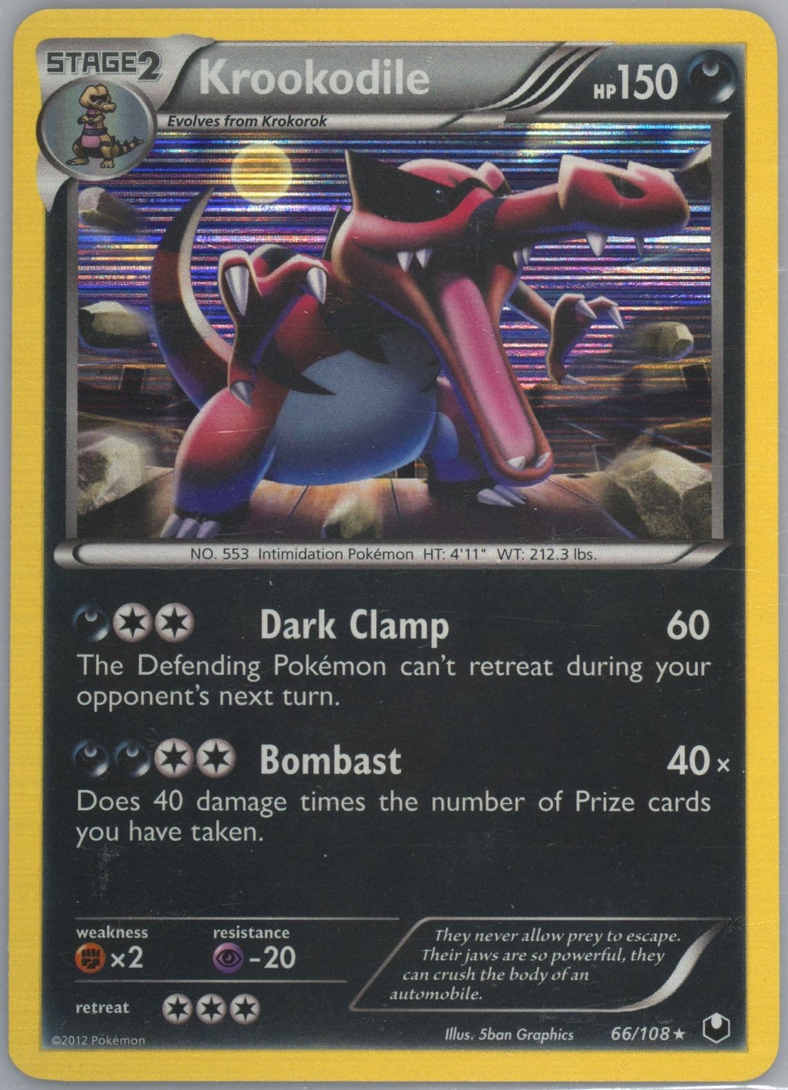 Krookodile-Holo (66) 2012 Pokemon Black & White Dark Explorers