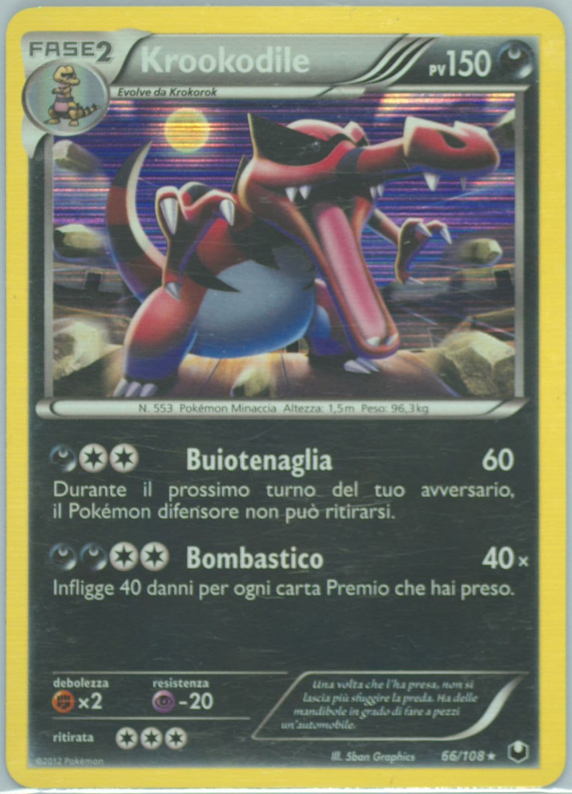 Krookodile-Holo Italian (66) 2012 Pokemon Black & White Dark Explorers