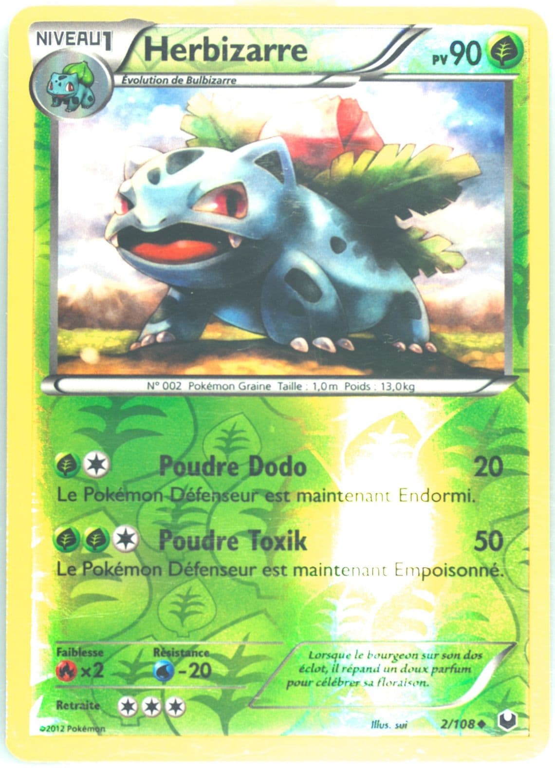 Herbizarre-Reverse Foil French (2) 2012 Pokemon Black & White Dark Explorers
