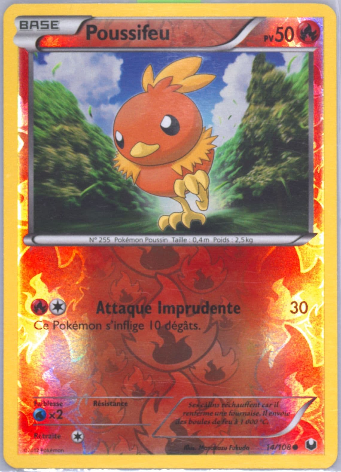 Poussifeu-Reverse Foil French (14) 2012 Pokemon Black & White Dark Explorers