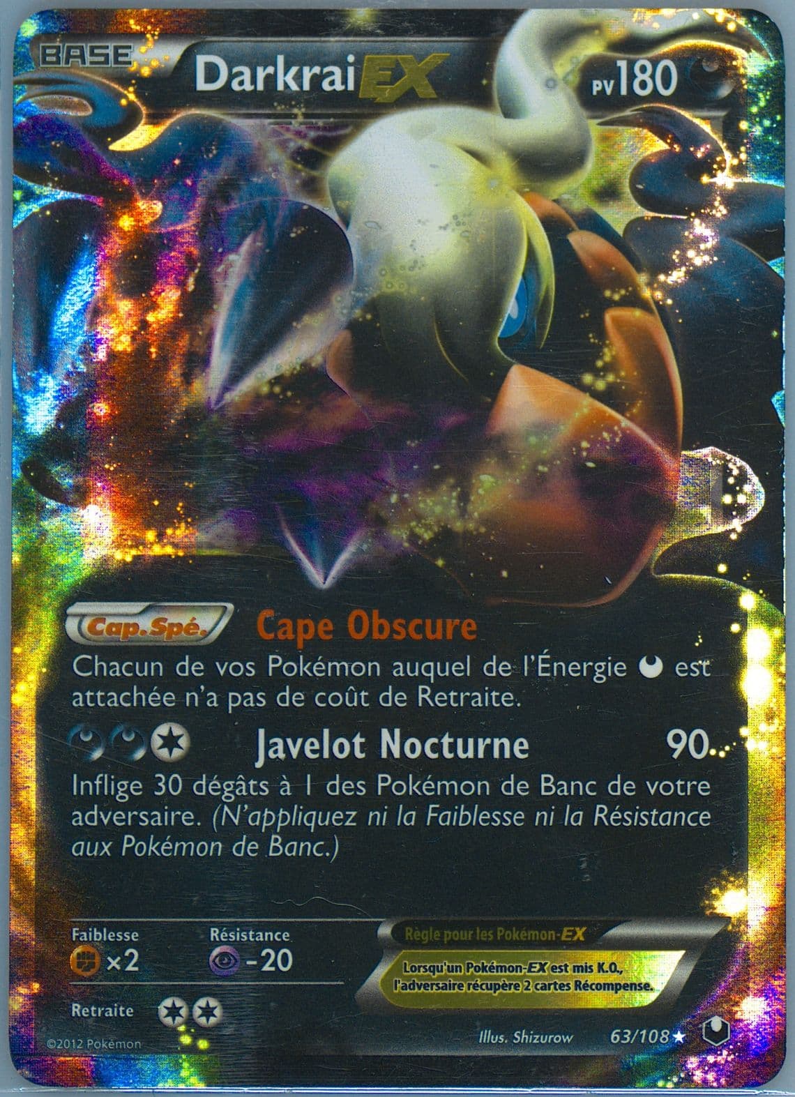 Darkrai EX French (63) 2012 Pokemon Black & White Dark Explorers