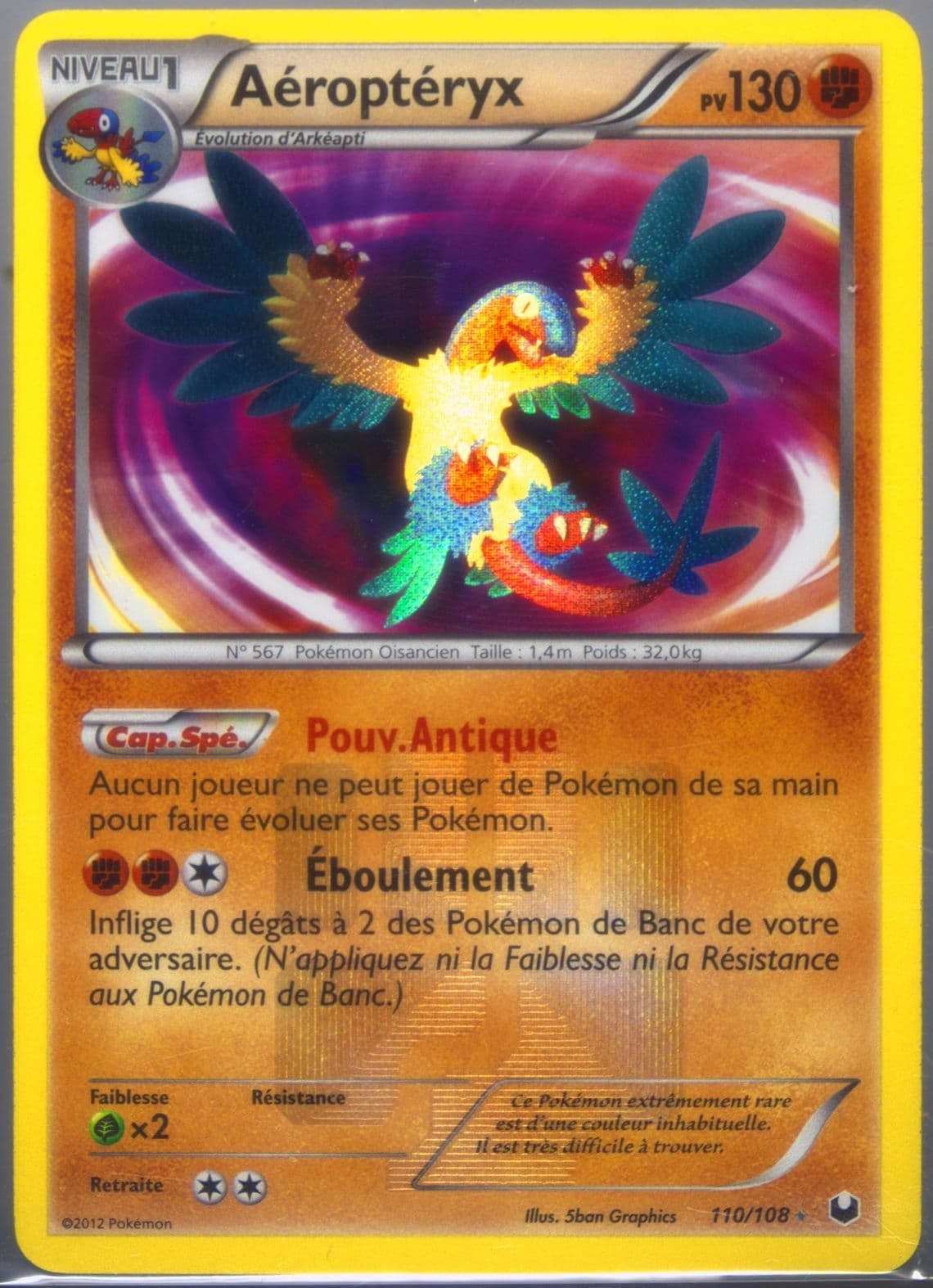 Aeropteryx French (110) 2012 Pokemon Black & White Dark Explorers