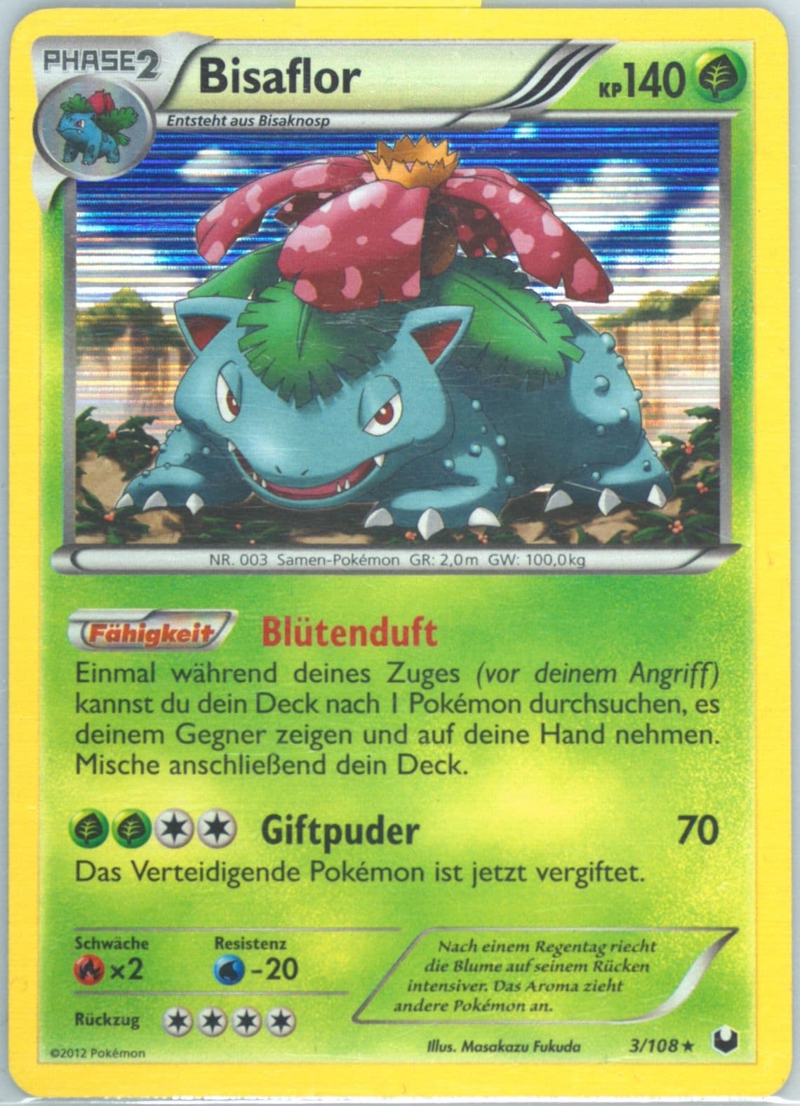 Bisaflor-Holo German (3) 2012 Pokemon Black & White Dark Explorers