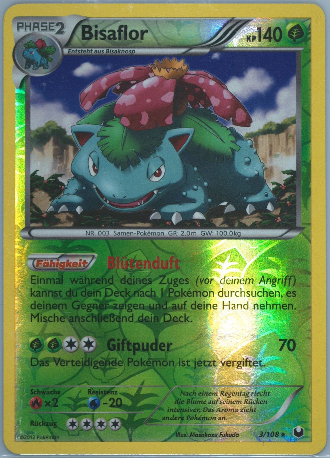 Bisaflor-Reverse Foil German (3) 2012 Pokemon Black & White Dark Explorers