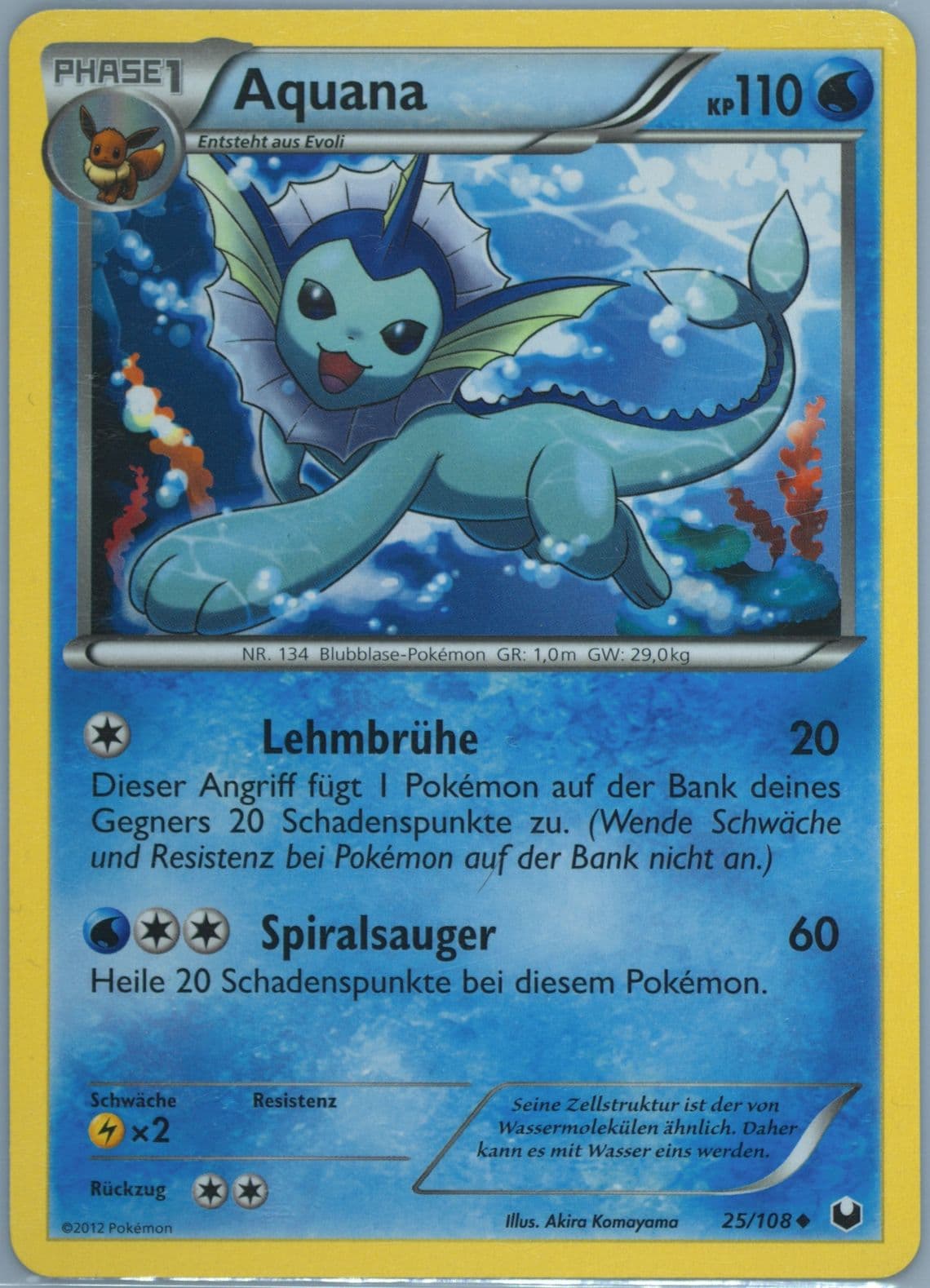 Aquana German (25) 2012 Pokemon Black & White Dark Explorers