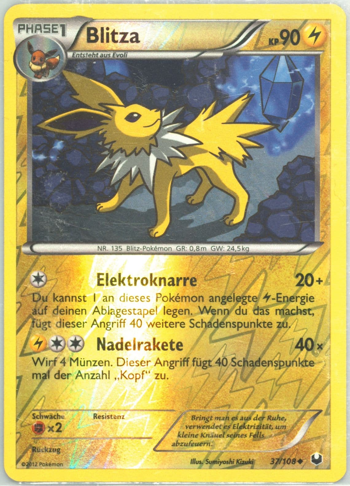 Blitza-Reverse Foil German (37) 2012 Pokemon Black & White Dark Explorers