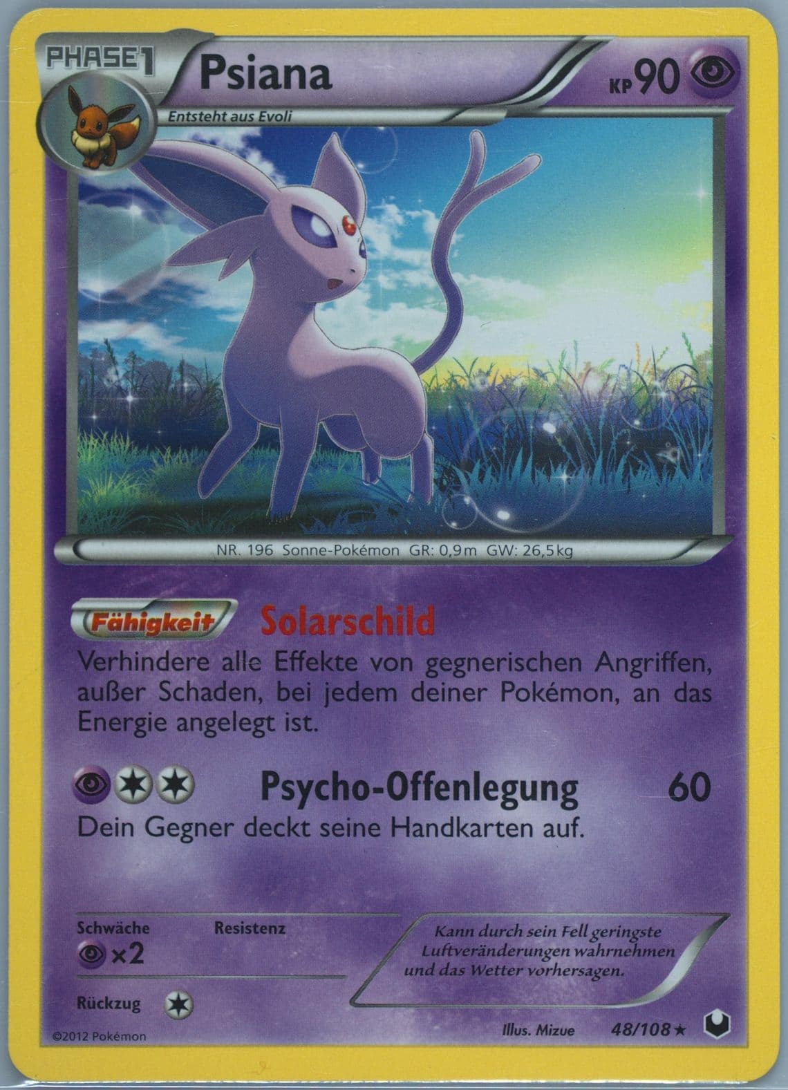 Psiana German (48) 2012 Pokemon Black & White Dark Explorers