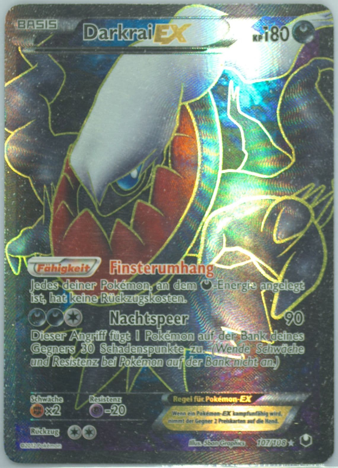 Full Art/Darkrai EX German (107) 2012 Pokemon Black & White Dark Explorers