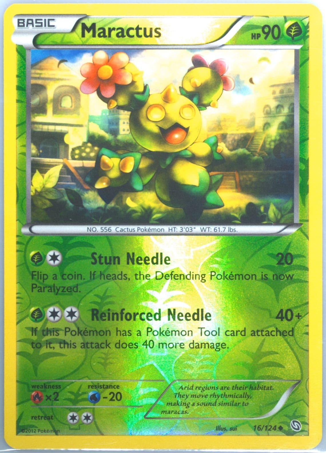Maractus-Reverse Foil (16) 2012 Pokemon Black & White Dragons Exalted