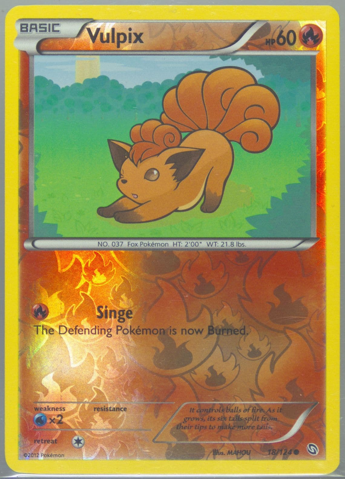 Vulpix-Reverse Foil (18) 2012 Pokemon Black & White Dragons Exalted