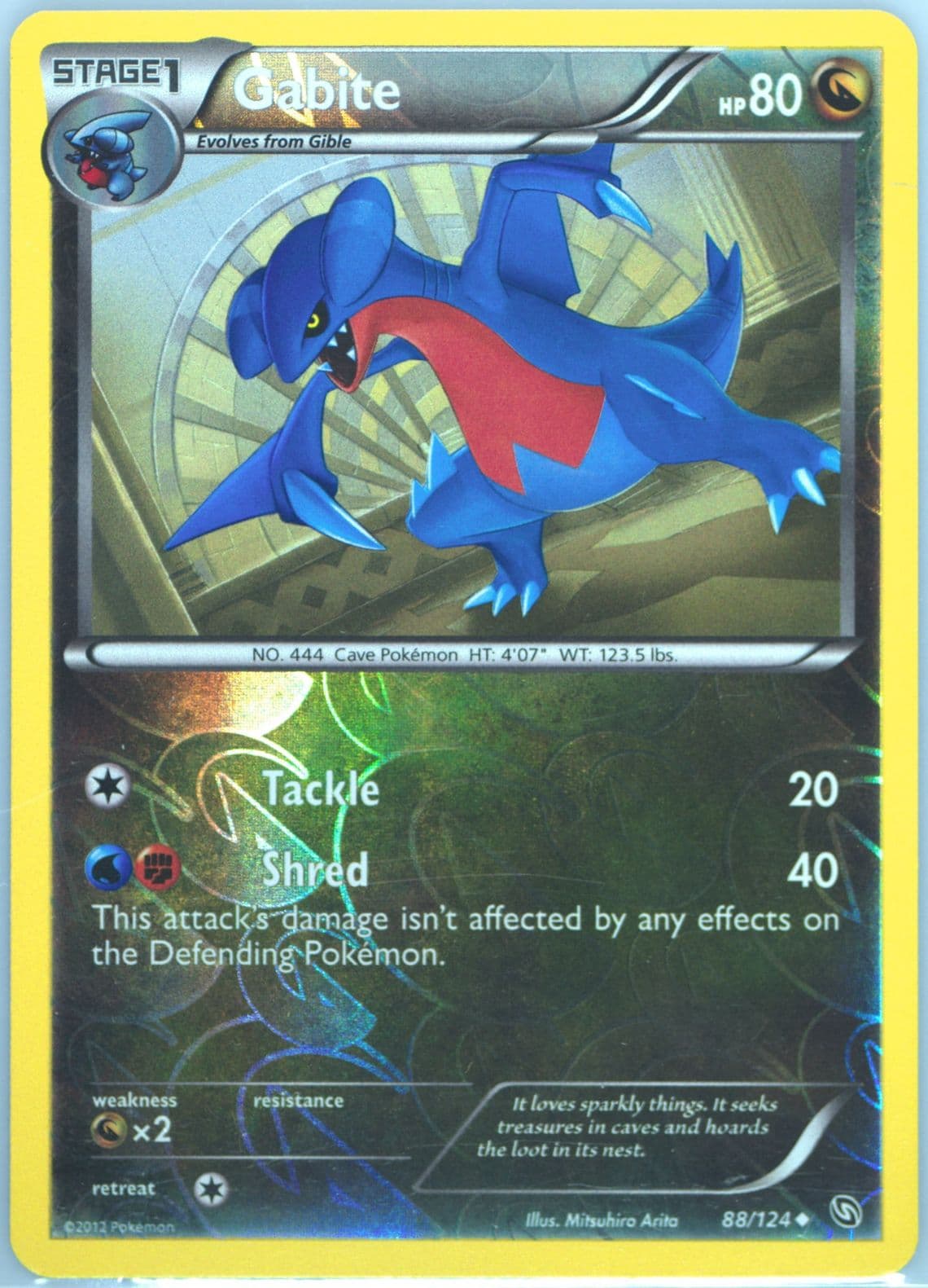 Gabite-Reverse Foil (88) 2012 Pokemon Black & White Dragons Exalted