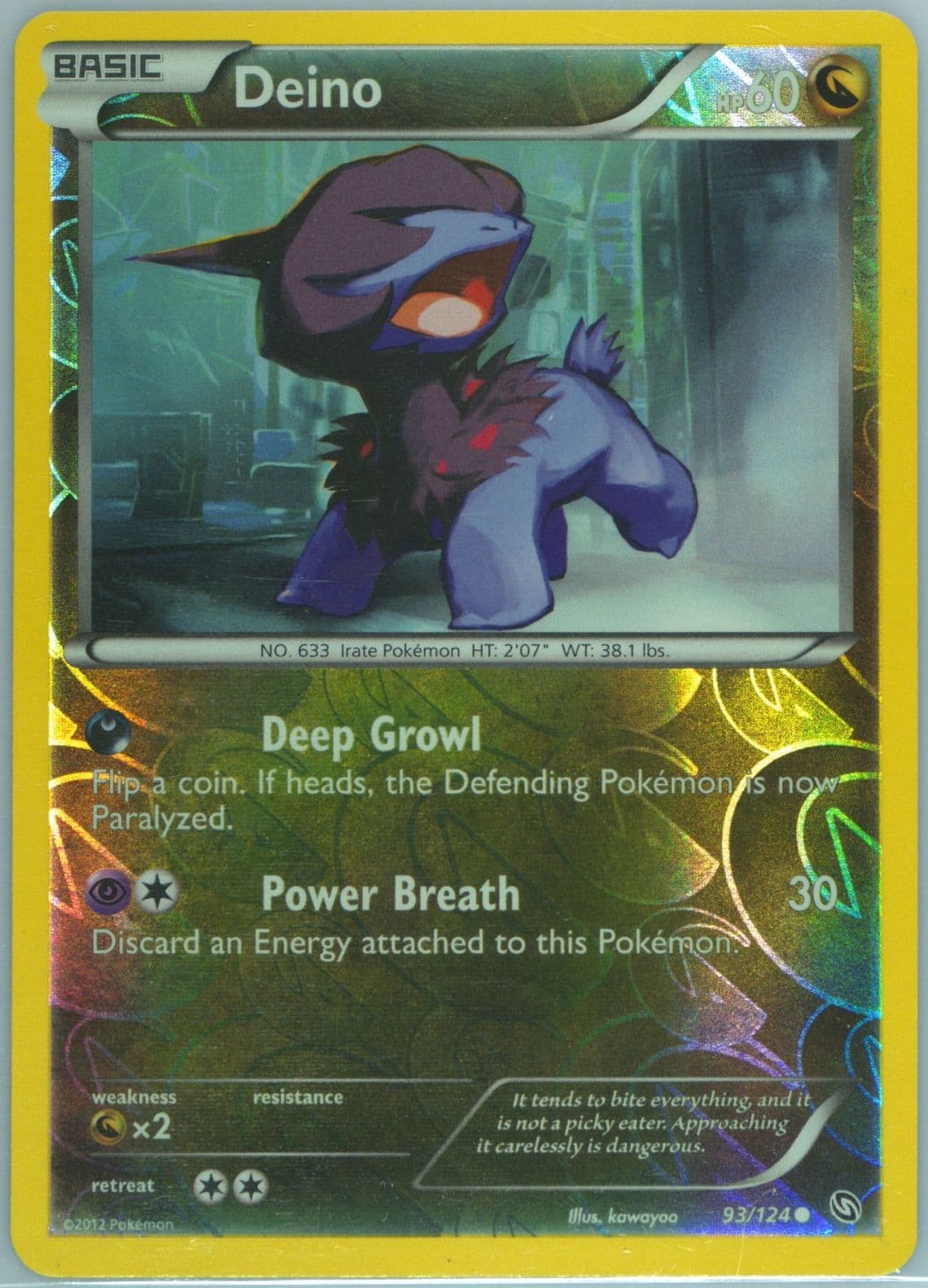 Deino-Reverse Foil (93) 2012 Pokemon Black & White Dragons Exalted