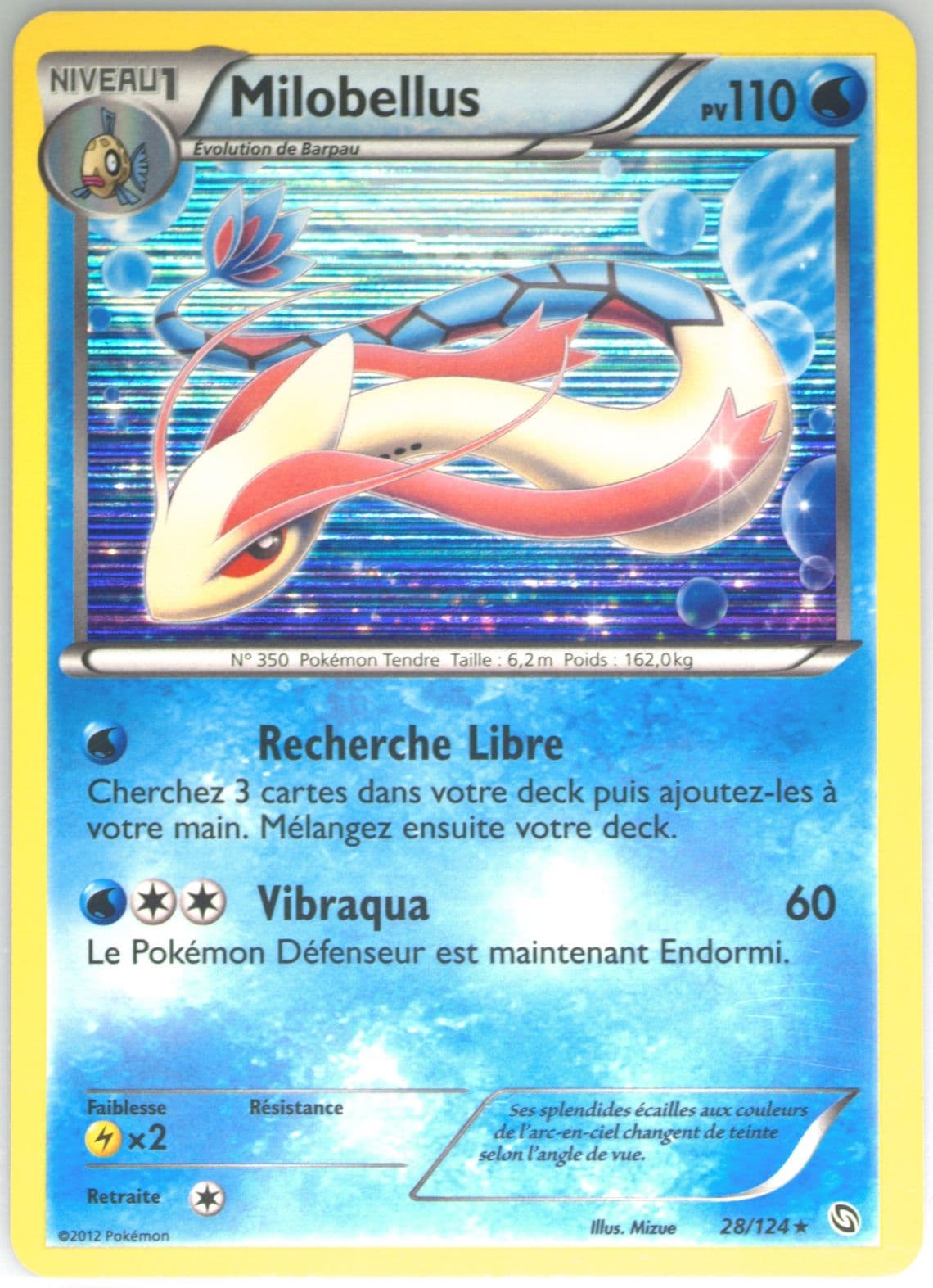 Milobellus-Holo French (28) 2012 Pokemon Black & White Dragons Exalted