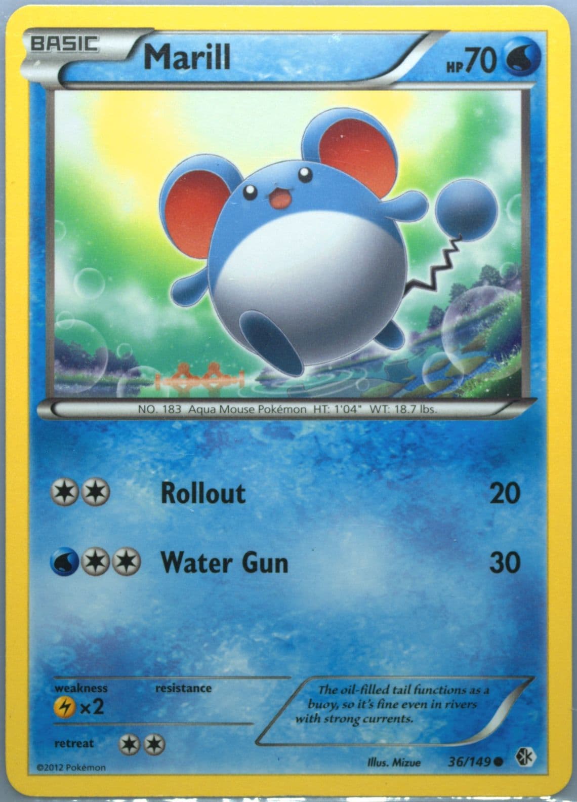 Marill (36) 2012 Pokemon Black & White Boundaries Crossed