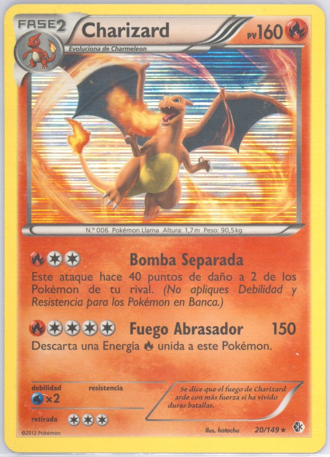 Charizard-Holo (20) 2013 Pokemon Spanish Black & White Boundaries Crossed