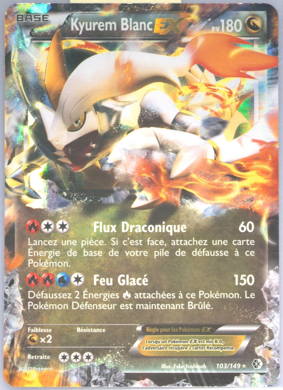 Kyurem Blanc EX (103) 2013 Pokemon French Black & White Boundaries Crossed