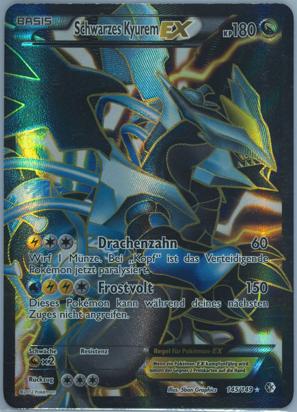 Full Art/Schwarzes Kyurem EX (145) 2013 Pokemon German Black & White Boundaries Crossed