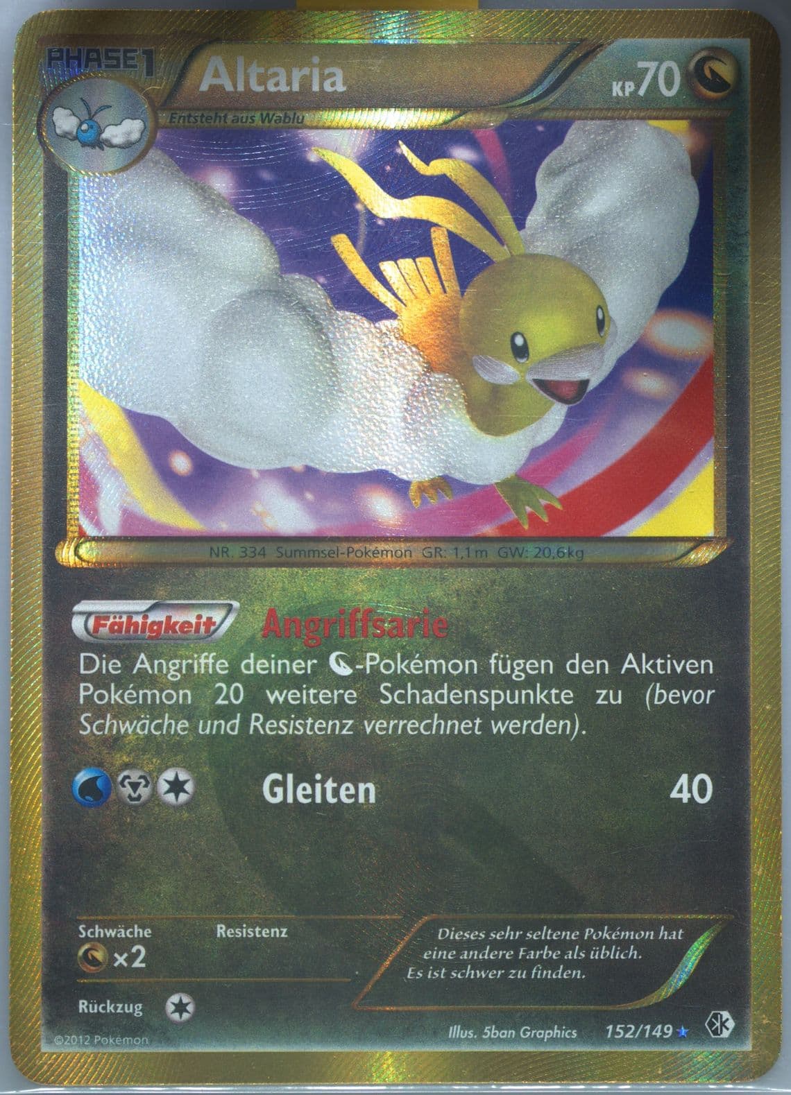 Altaria (152) 2013 Pokemon German Black & White Boundaries Crossed